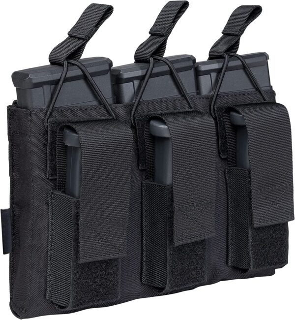 CKS Tactical 500D Nylon Triple Kangaroo Molle Magazine Pouch for 5.56mm and 9mm Magazines