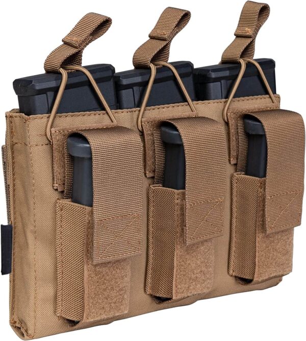 CKS Tactical 500D Nylon Triple Kangaroo Molle Magazine Pouch for 5.56mm and 9mm Magazines