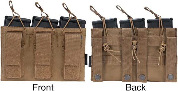 CKS Tactical 500D Nylon Triple Kangaroo Molle Magazine Pouch for 5.56mm and 9mm Magazines