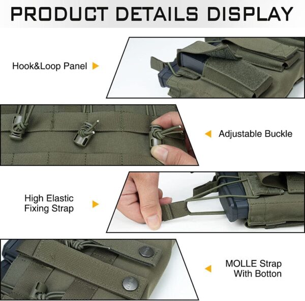 CKS Tactical 500D Nylon Triple Kangaroo Molle Magazine Pouch for 5.56mm and 9mm Magazines