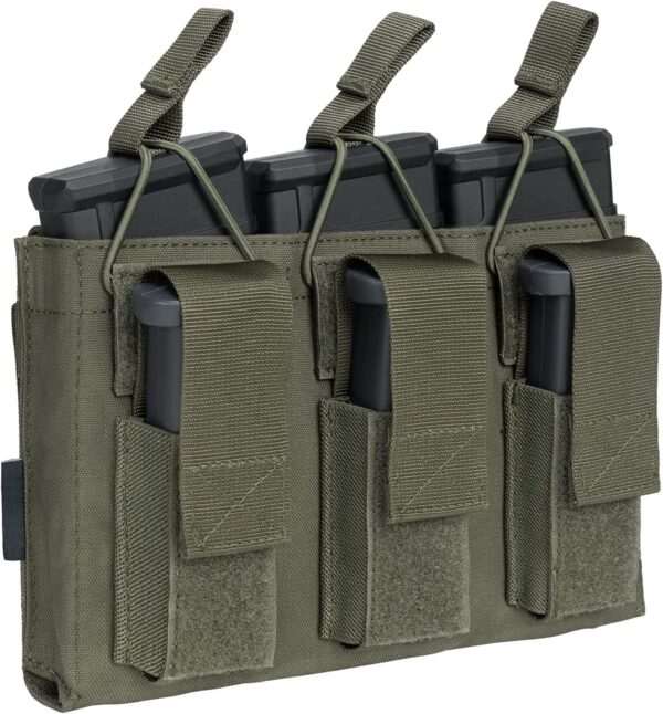 CKS Tactical 500D Nylon Triple Kangaroo Molle Magazine Pouch for 5.56mm and 9mm Magazines