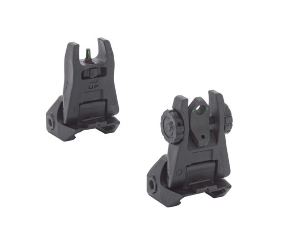 MEPRO FABS-FLIP ALUMINUM BACKUP SIGHTS-4 DOT REAR/ORANGE HYPER BRIGHT FRONT-BLACK BODY-ML40420