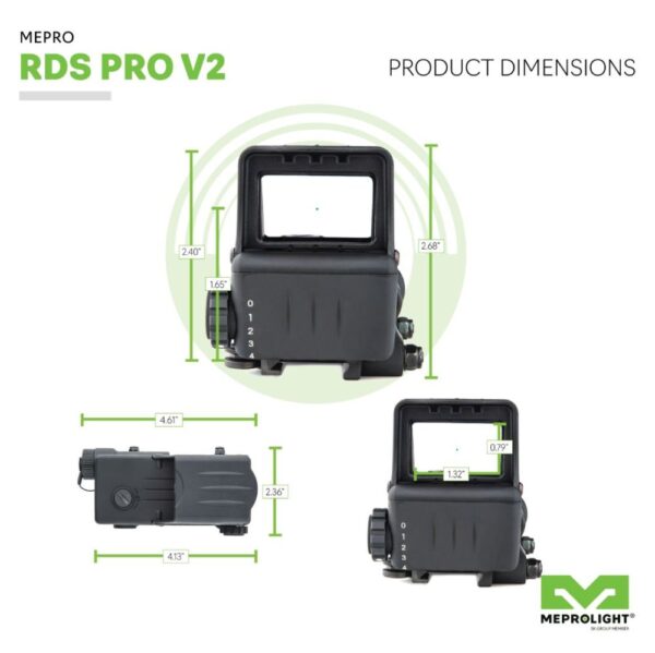 Mepro RDS Pro V2 - The World's Brightest Red Dot Sight with Green Bullseye Reticle (ML68503)