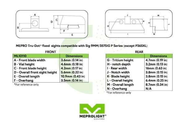 Tru-Dot®-FIXED-PISTOL-SET-GLOCK-26,27-G/Y-ML10226Y